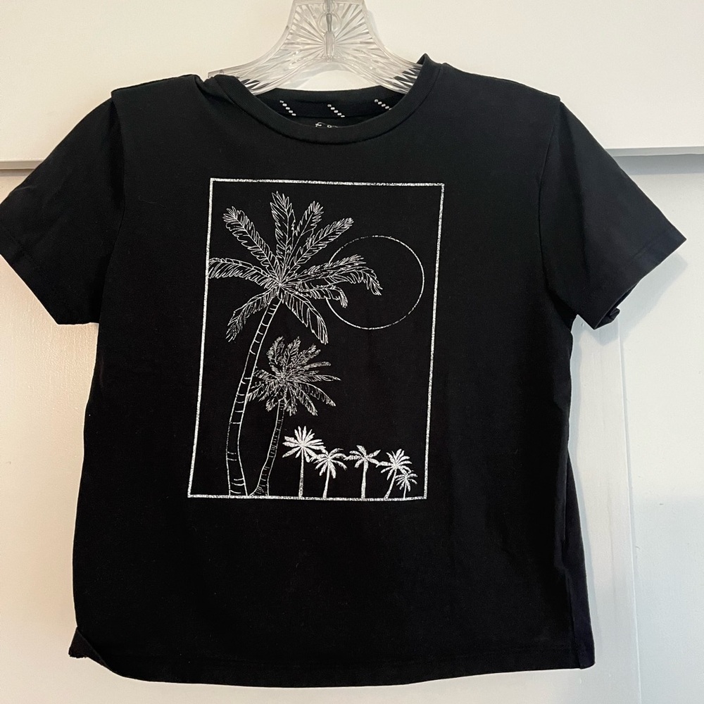 Art class palm trees shirt , kids S (6-7)
